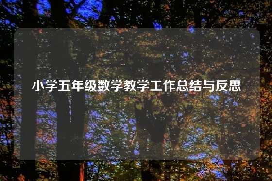 小学五年级数学教学工作总结与反思