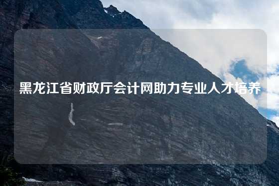 黑龙江省财政厅会计网助力专业人才培养