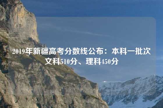 2019年新疆高考分数线公布：本科一批次文科510分、理科450分